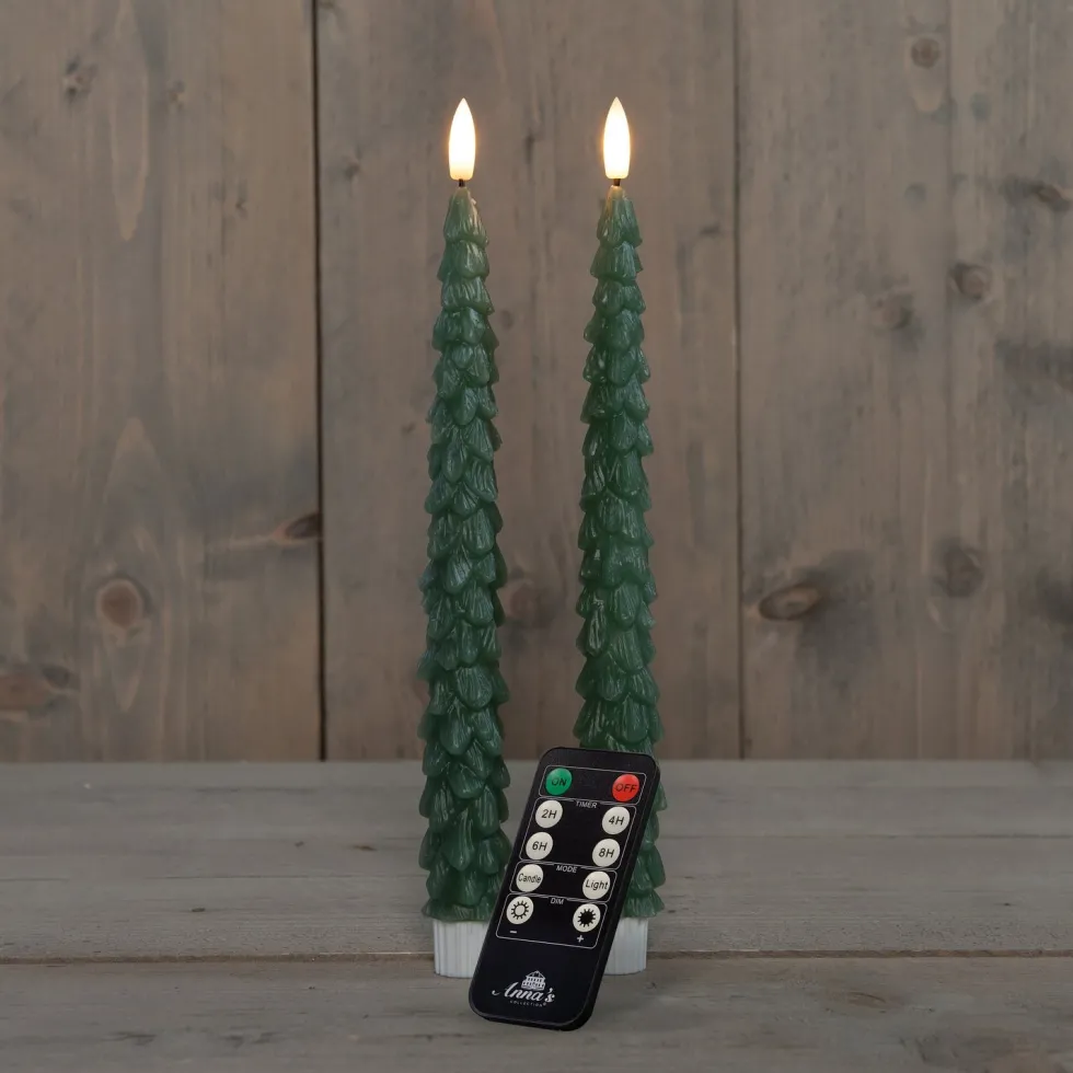 Anna's Collection LED dinerkaars met afstandsbediening Rambu groen D 3 H 27 cm