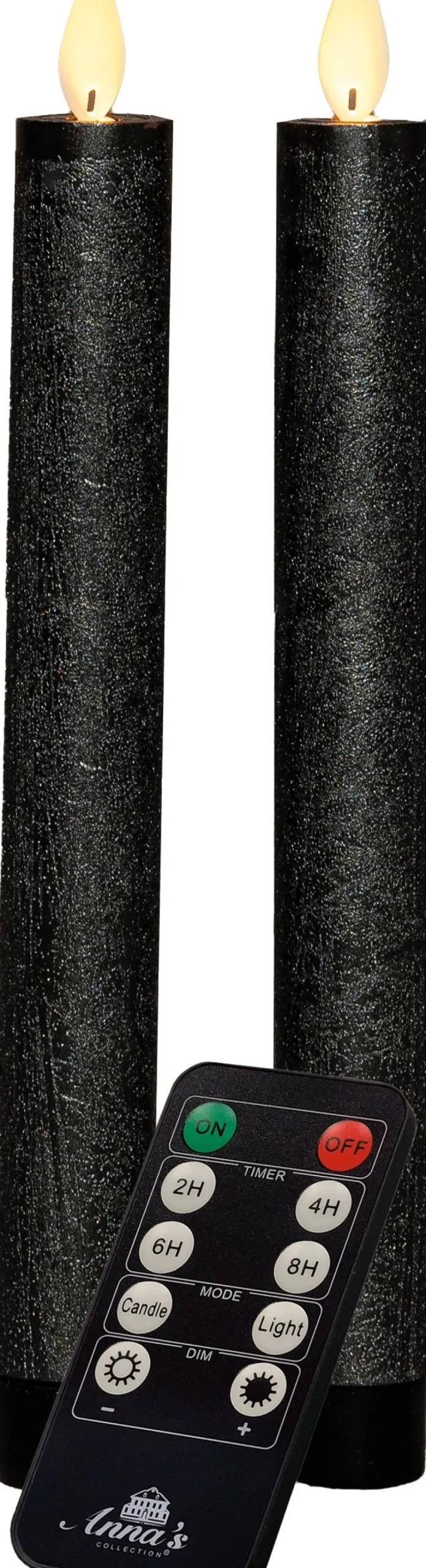 Anna's Collection LED dinerkaars antraciet D 2 H 23 cm 2 stuks