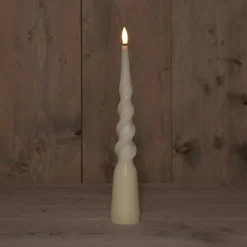 Anna's Collection LED dinerkaars Swirl ivoor D 2 H 29 cm