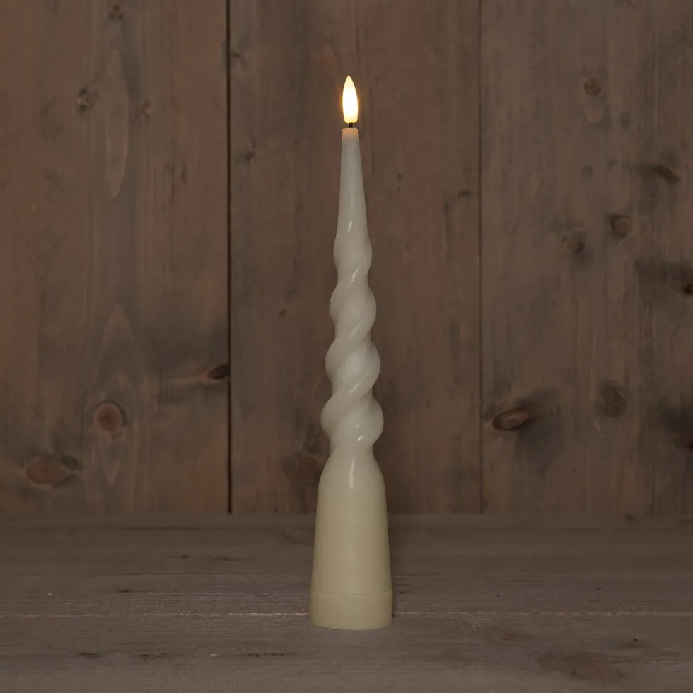 Anna's Collection LED dinerkaars Swirl ivoor D 2 H 29 cm