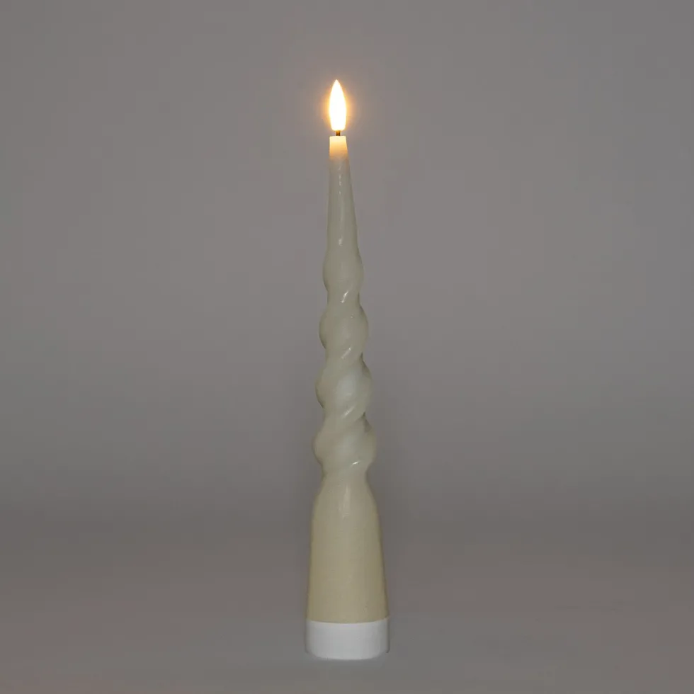 Anna's Collection LED dinerkaars Swirl ivoor D 2 H 29 cm