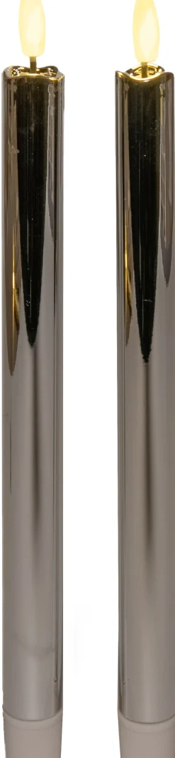 Anna's Collection LED dinerkaars Larni zilver D 2,1 H 25 cm 2 stuks