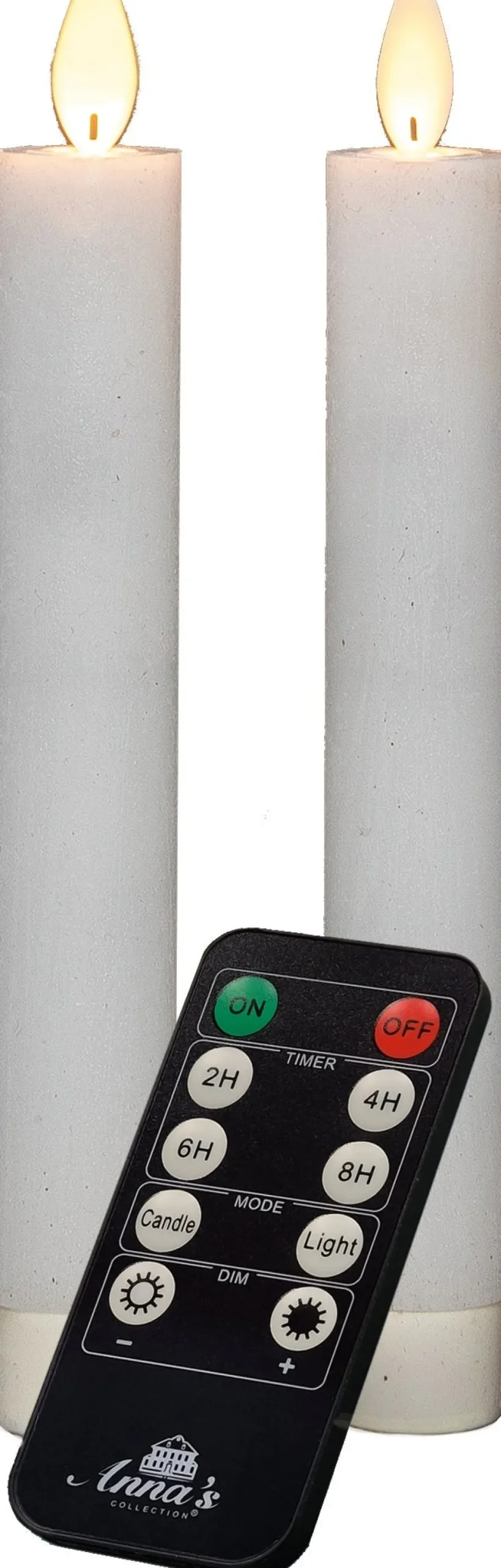 Anna's Collection LED dinerkaars met timer wit D 2 H 18 cm 2 stuks
