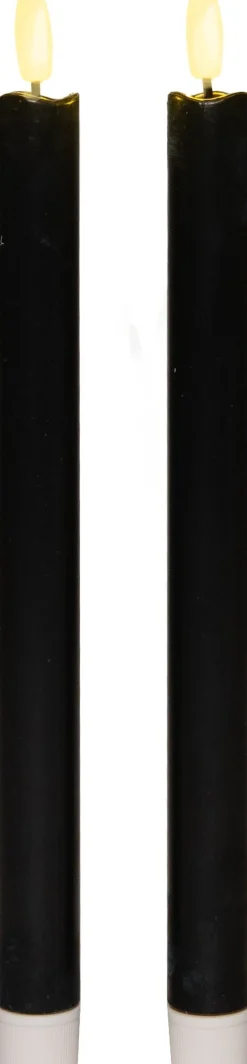 Anna's Collection LED dinerkaars Larni zwart D 2,1 H 25 cm 2 stuks