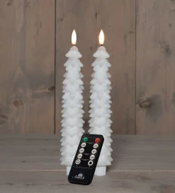 Anna's Collection LED dinerkaars Rambu kerstboom wit D 2,2 H 23 cm