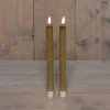 Anna's Collection LED dinerkaars Rib goud D 2,1 H 25 cm 2 stuks