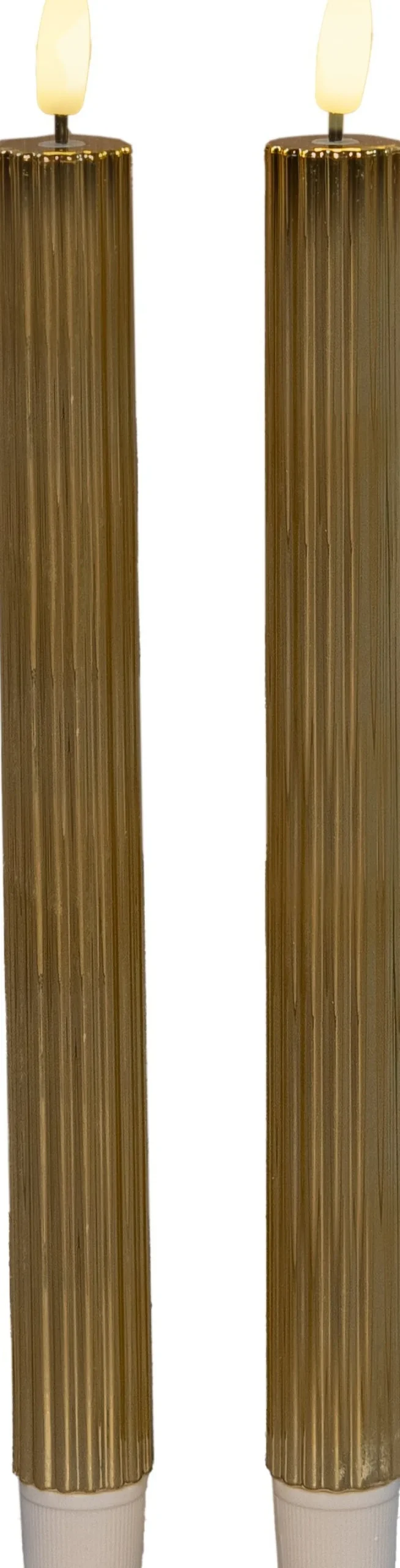 Anna's Collection LED dinerkaars Rib goud D 2,1 H 25 cm 2 stuks