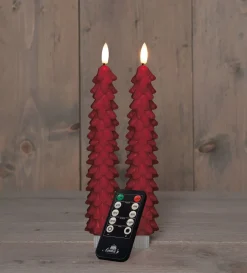 Anna's Collection LED dinerkaars Rambu kerstboom bordeaux D 2,2 H 23 cm
