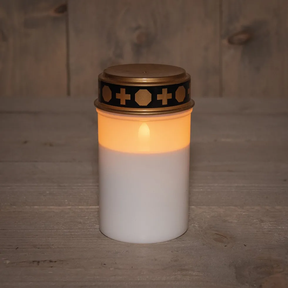 Anna's Collection LED herdenkingslicht met timer wit D 7 H 12 cm