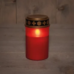 Anna's Collection LED herdenkingslicht met timer rood D 7 H 12 cm