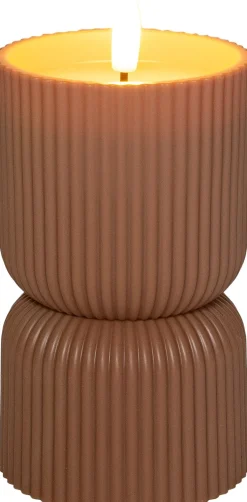 Anna's Collection LED kaars in pot terracotta D 8 H 15 cm