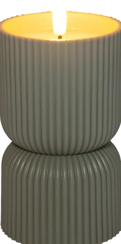 Anna's Collection LED kaars in pot groen D 8 H 15 cm