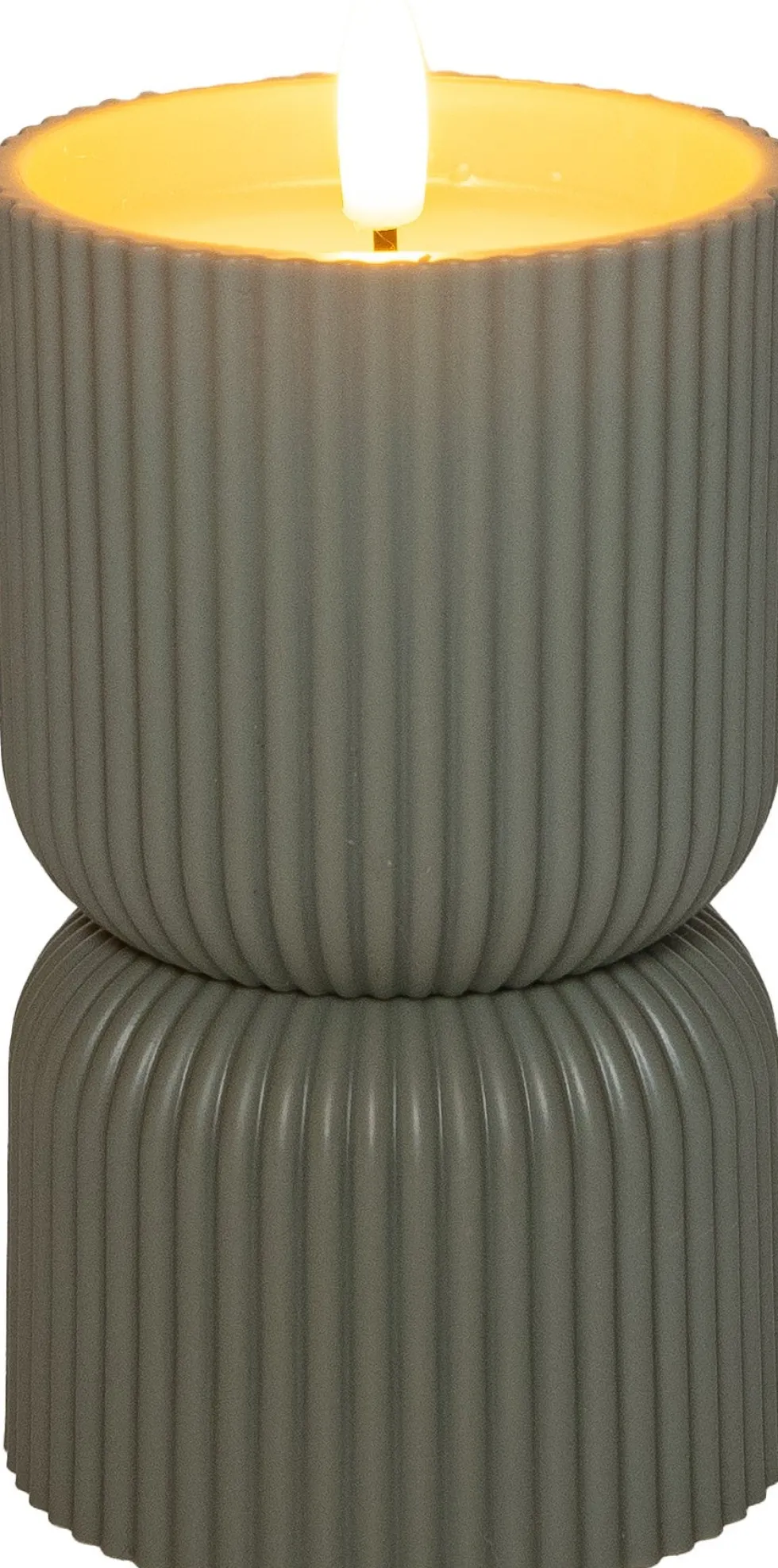 Anna's Collection LED kaars in pot groen D 8 H 15 cm
