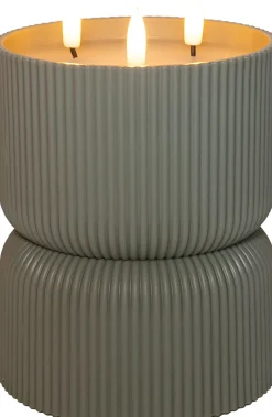 Anna's Collection LED kaars in pot groen D 13 H 17 cm