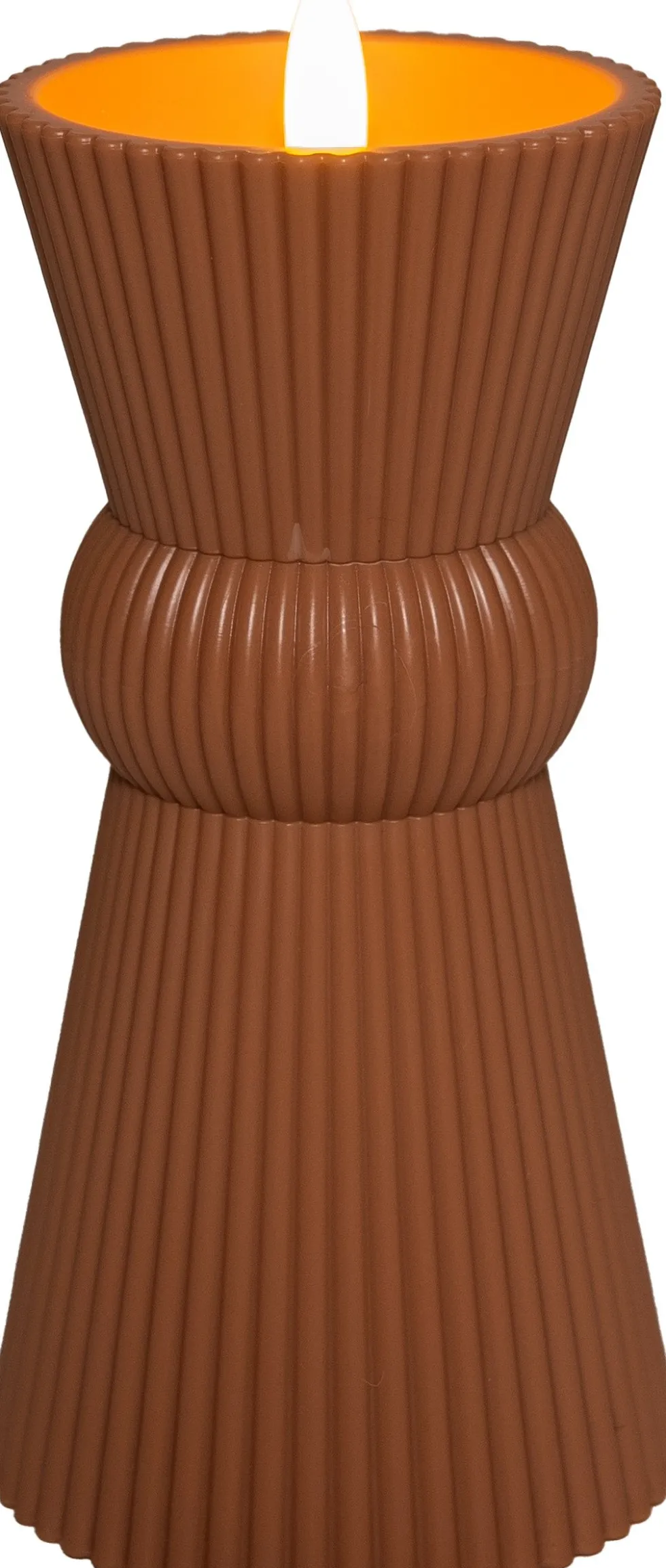 Anna's Collection LED kaars in pot terracotta D 8 H 17 cm