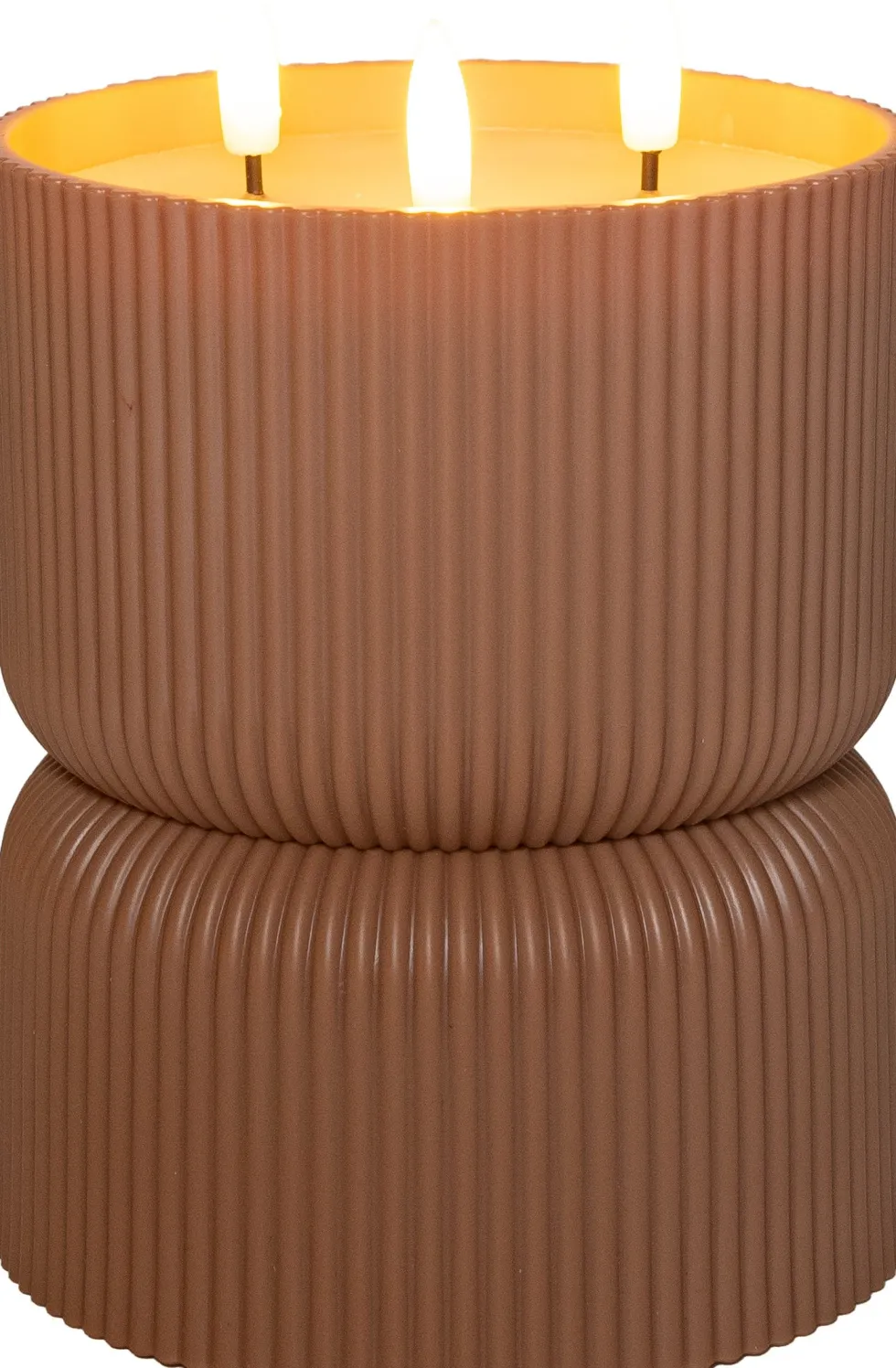 Anna's Collection LED kaars in pot terracotta D 13 H 17 cm