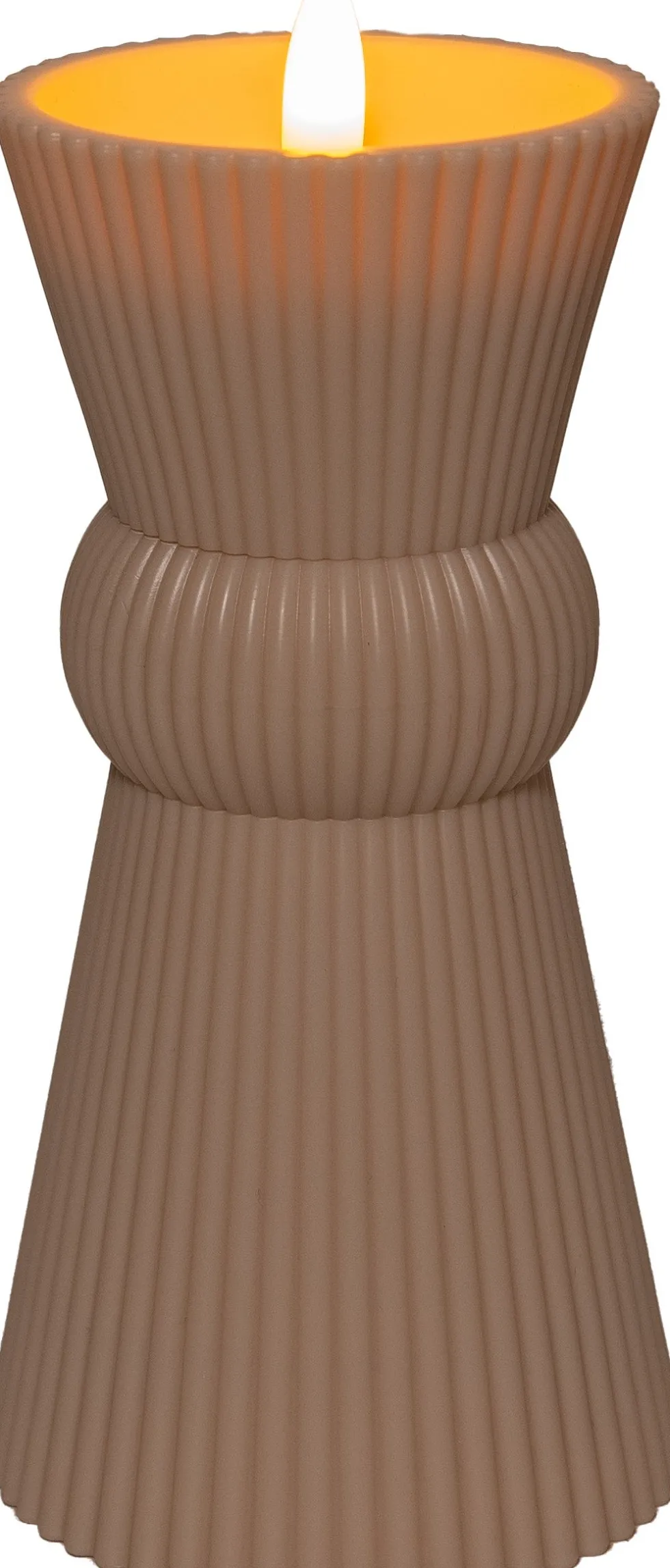 Anna's Collection LED kaars in pot beige D 8 H 17 cm
