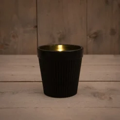 Anna's Collection LED kaars in pot zwart D 11 H 11 cm