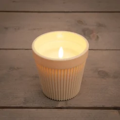Anna's Collection LED kaars in pot wit D 11 H 11 cm