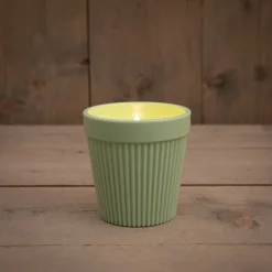 Anna's Collection LED kaars in pot groen D 11 H 11 cm