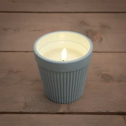Anna's Collection LED kaars in pot blauw D 11 H 11 cm