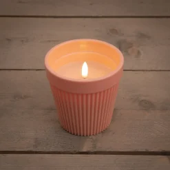 Anna's Collection LED kaars in pot roze D 11 H 11 cm