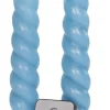 Anna's Collection LED kaars Swirl blauw met afstandsbediening D 2,5 H 23 cm 2 stuks