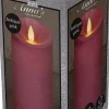 Anna's Collection LED stompkaars Rustiek oud roze D 7,5 H 15 cm