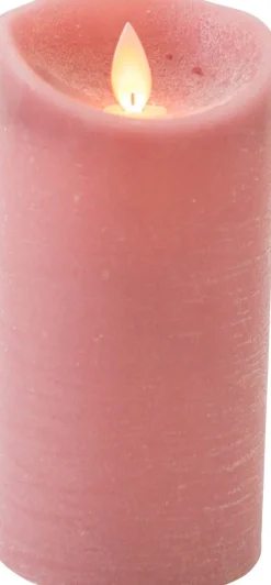 Anna's Collection LED stompkaars Rustiek oud roze D 7,5 H 15 cm