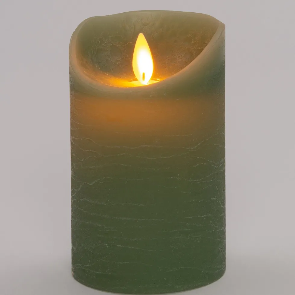 Anna's Collection LED stompkaars met timer groen D 7,5 H 12,5 cm