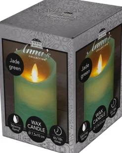 Anna's Collection LED stompkaars met timer groen D 7,5 H 10 cm