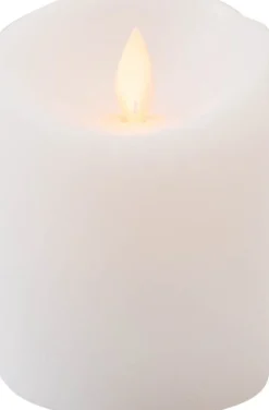 Anna's Collection LED stompkaars met timer Rustiek wit D 7,5 H 10 cm