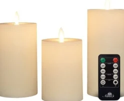 Anna's Collection LED stompkaars wit D 7,5 H 15 cm 3 stuks