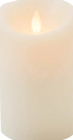 Anna's Collection LED stompkaars met timer Rustiek crème D 7,5 H 12,5 cm