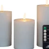 Anna's Collection LED stompkaars met afstandsbediening Majon wit D 7,5 H 10 / 12, 5 / 15 cm 3 stuks