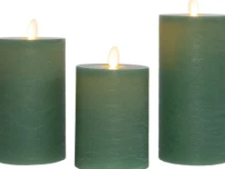 Anna's Collection LED stompkaars groen D 7,5 H 15 cm 3 stuks