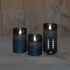Anna's Collection LED stompkaars blauw D 7,5 H 15 cm 3 stuks