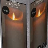 Anna's Collection LED stompkaars Rustiek taupe D 7,5 H 15 cm