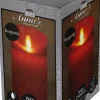 Anna's Collection LED stompkaars Rustiek rood D 7,5 H 12,5 cm