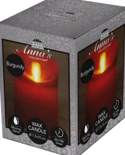 Anna's Collection LED stompkaars Rustiek rood D 7,5 H 10 cm