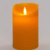 Anna's Collection LED stompkaars Rustiek okergeel D 7,5 H 12,5 cm