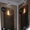 Anna's Collection LED stompkaars Rustiek zwart D 7,5 H 12,5 cm