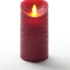 Anna's Collection LED stompkaars Rustiek rood D 7,5 H 15 cm