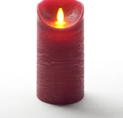 Anna's Collection LED stompkaars Rustiek rood D 7,5 H 15 cm