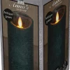 Anna's Collection LED stompkaars Rustiek donker groen D 7,5 H 15 cm
