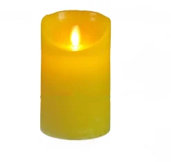 Anna's Collection LED stompkaars Rustiek geel D 7,5 H 12,5 cm