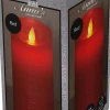 Anna's Collection LED stompkaars met timer Rustiek rood D 7,5 H 15 cm
