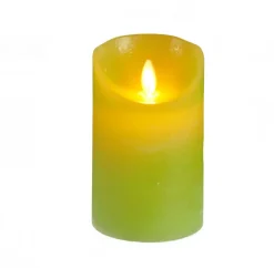 Anna's Collection LED stompkaars Rustiek groen D 7,5 H 12,5 cm