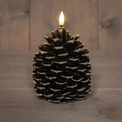 Anna's Collection LED stompkaars Podo dennenappel bruin D 14 H 12,5 cm