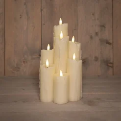 Anna's Collection LED stompkaars wit 15 x 15 x 25 cm